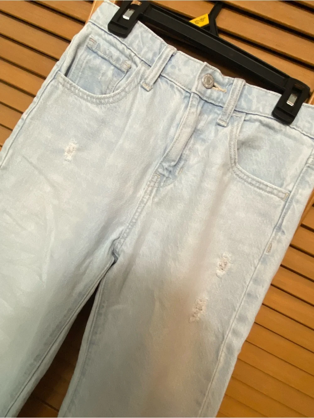 Old Navy Light Blue Kids wide leg Jeans with Knee Distress